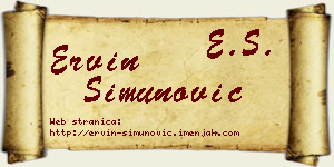 Ervin Simunović vizit kartica